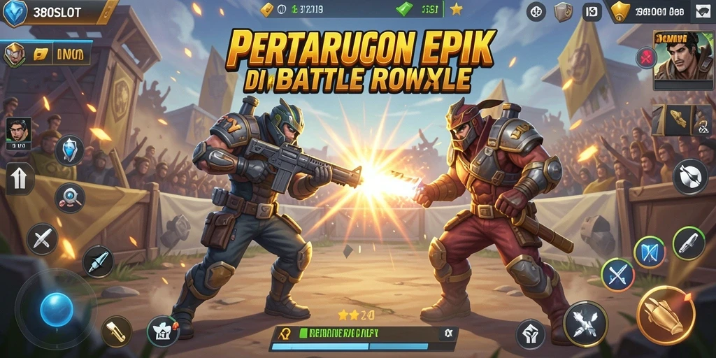 Screenshot gameplay 380SLOT menampilkan aksi Battle Royale yang intens.