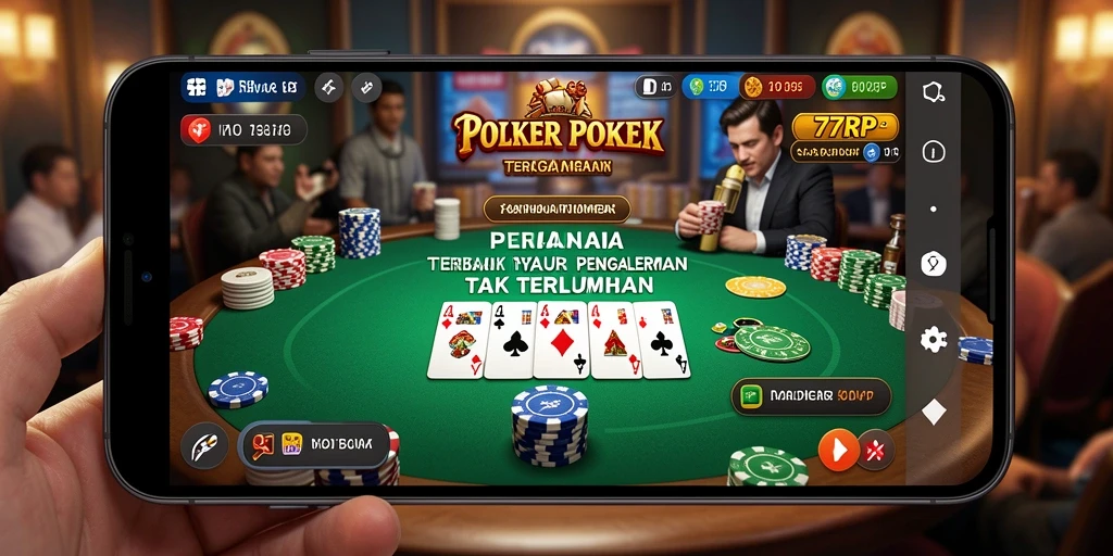 Tampilan gameplay Poker yang menarik dan seru di 77RP.