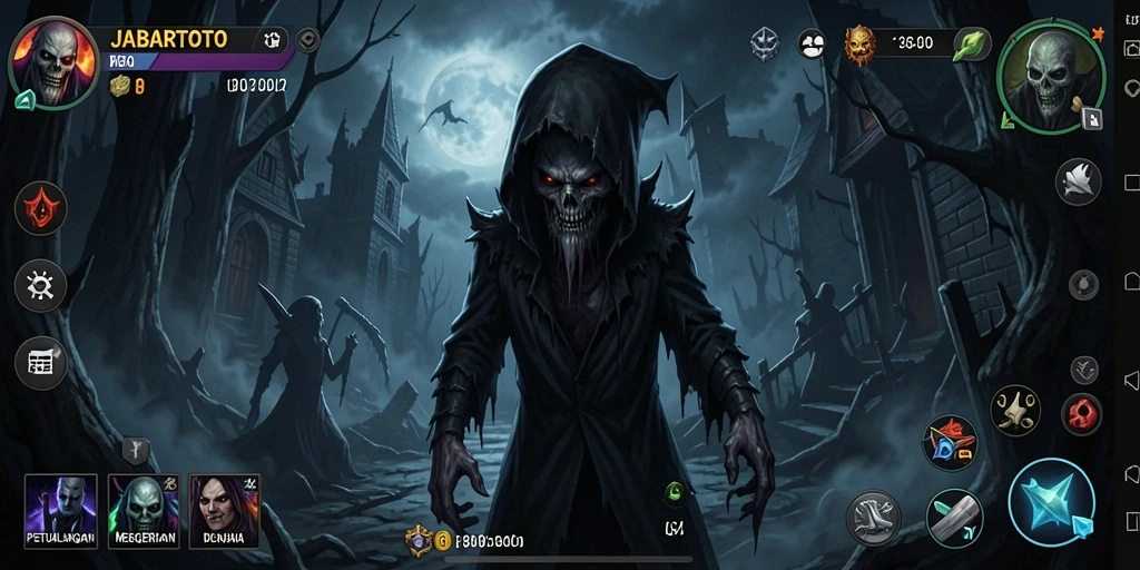 Screenshot gameplay menegangkan di JABARTOTO yang memperlihatkan suasana kelam.