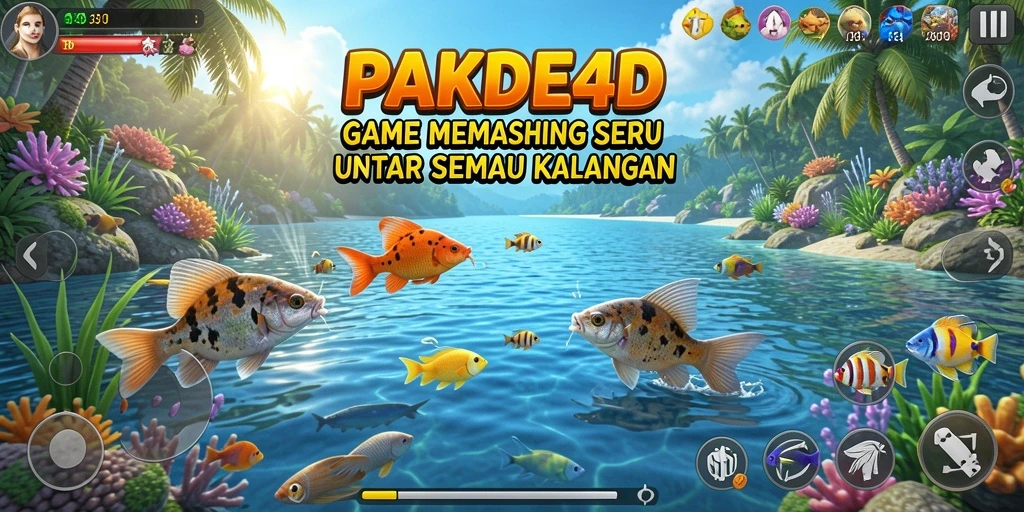 Gameplay PAKDE4D menampilkan aksi memancing yang seru dan realistis.