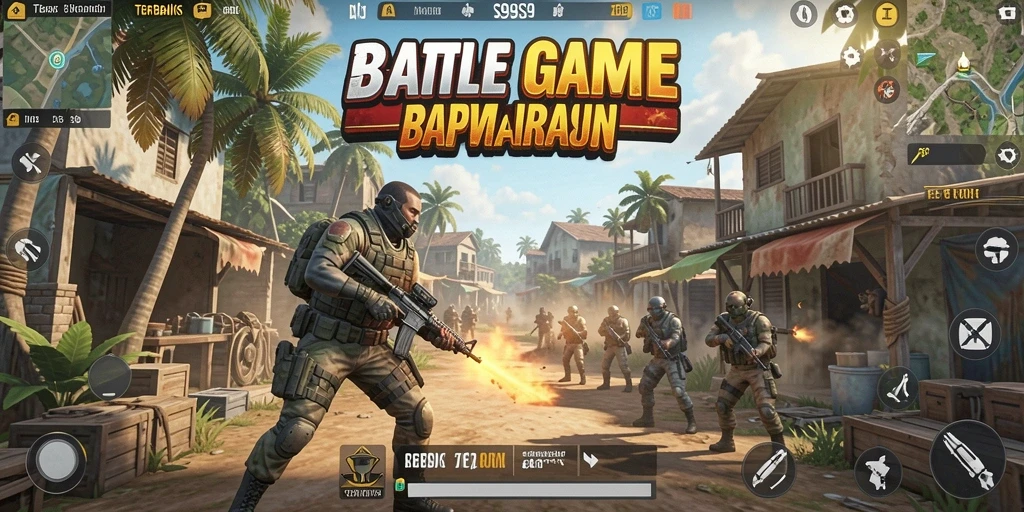 Tangkapan layar gameplay dari S9S9 yang penuh aksi dalam mode Battle Royale.