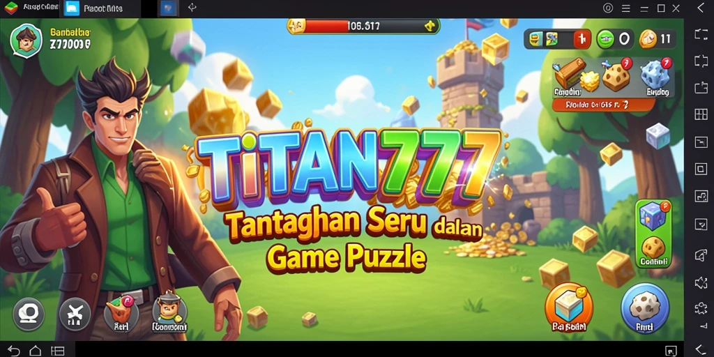 Tampilan gameplay menantang dari TITAN777 dalam puzzle seru.