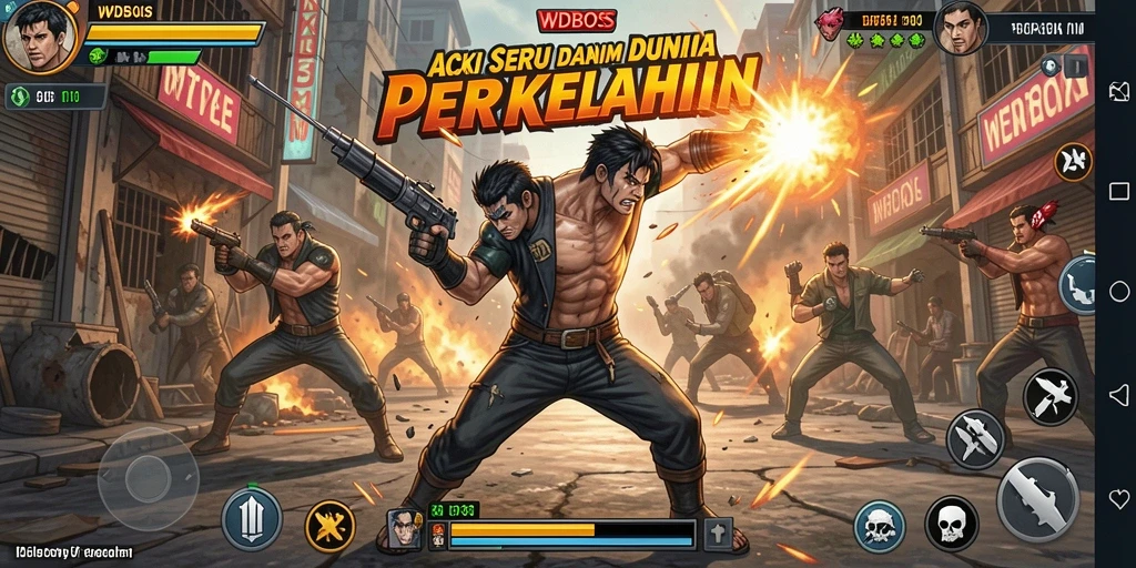 Gameplay seru WDBOS dengan aksi bertarung yang mendebarkan.